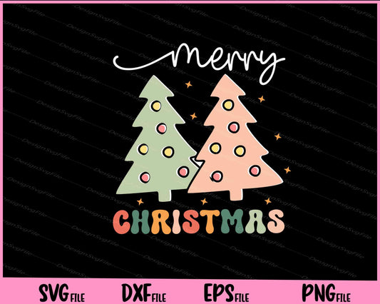 Merry Christmas Tree Retro Svg Cutting Printable Files  - Premium Cutting Files in SVG, PNG & EPS Formats - Premium SVG Cutting Files for Crafts