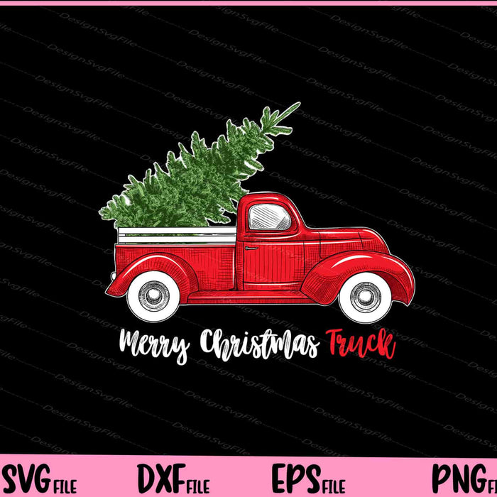 Merry Christmas Truck Svg Cutting Printable Files  - Premium Cutting Files in SVG, PNG & EPS Formats - Premium SVG Cutting Files for Crafts