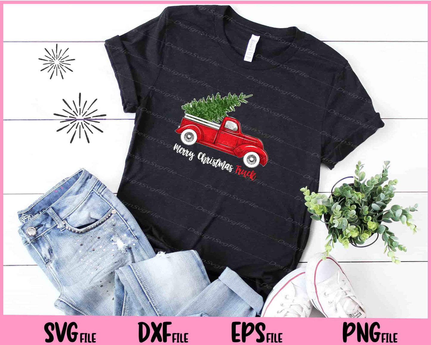 Merry Christmas Truck Svg Cutting Printable Files  - Premium Cutting Files in SVG, PNG & EPS Formats - Premium SVG Cutting Files for Crafts