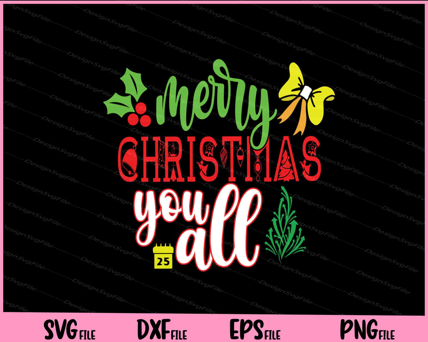 Merry Christmas You All Svg Cutting Printable Files  - Premium Cutting Files in SVG, PNG & EPS Formats - Premium SVG Cutting Files for Crafts