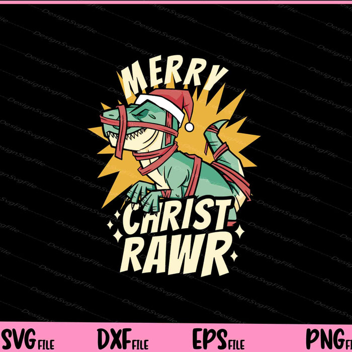 Merry Christmrawr Christmas Dinosaur Svg Cutting Printable Files  - Premium Cutting Files in SVG, PNG & EPS Formats - Premium SVG Cutting Files for Crafts