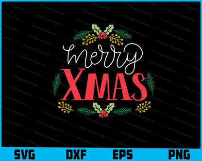 Merry Xmas Vintage SVG, For Cricut, For Silhouette, Cut Files  - Premium Cutting Files in SVG, PNG & EPS Formats - Premium SVG Cutting Files for Crafts