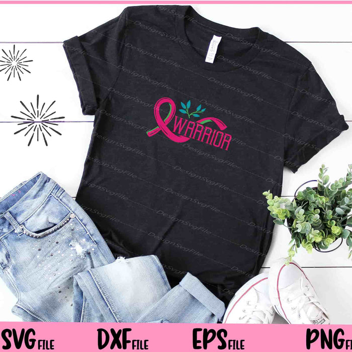 Breast Cancer Awareness Ribbon Warrior Svg Cutting Printable Files  - Premium Cutting Files in SVG, PNG & EPS Formats - Premium SVG Cutting Files for Crafts
