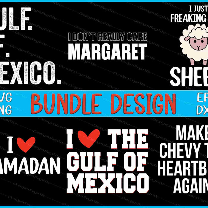 Collection of text-based designs with various phrases and graphics on a black background.