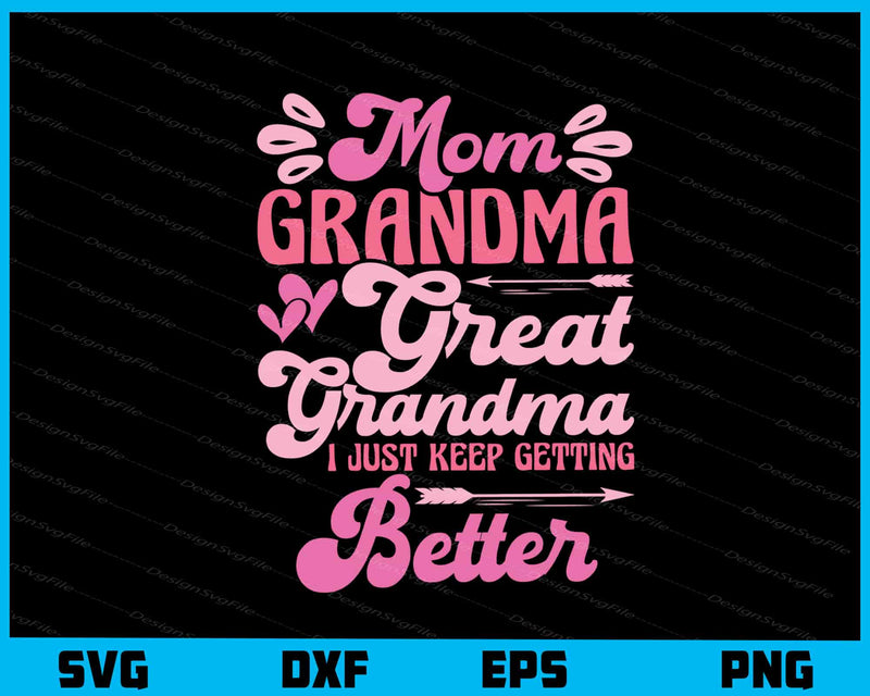 Mom Grandma Great Grandma I Just Keep svg