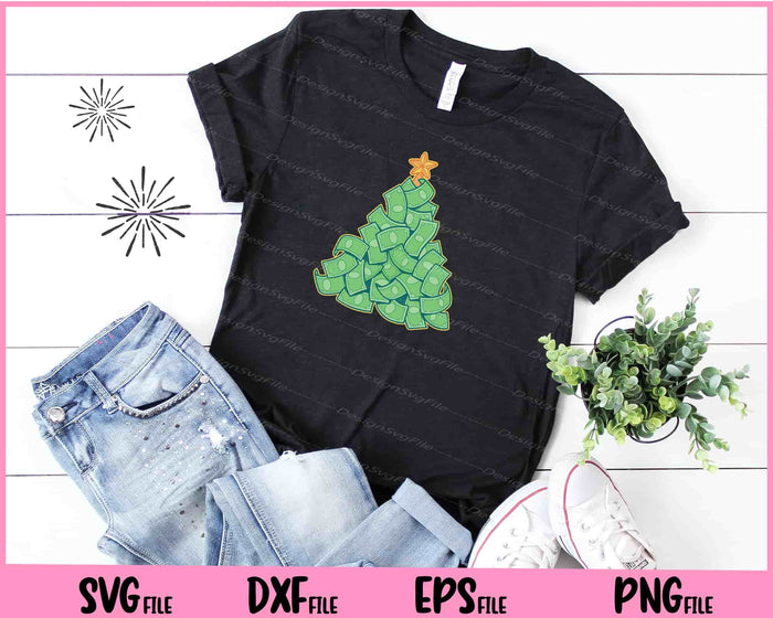 Money Christmas Tree Svg Cutting Printable Files  - Premium Cutting Files in SVG, PNG & EPS Formats - Premium SVG Cutting Files for Crafts