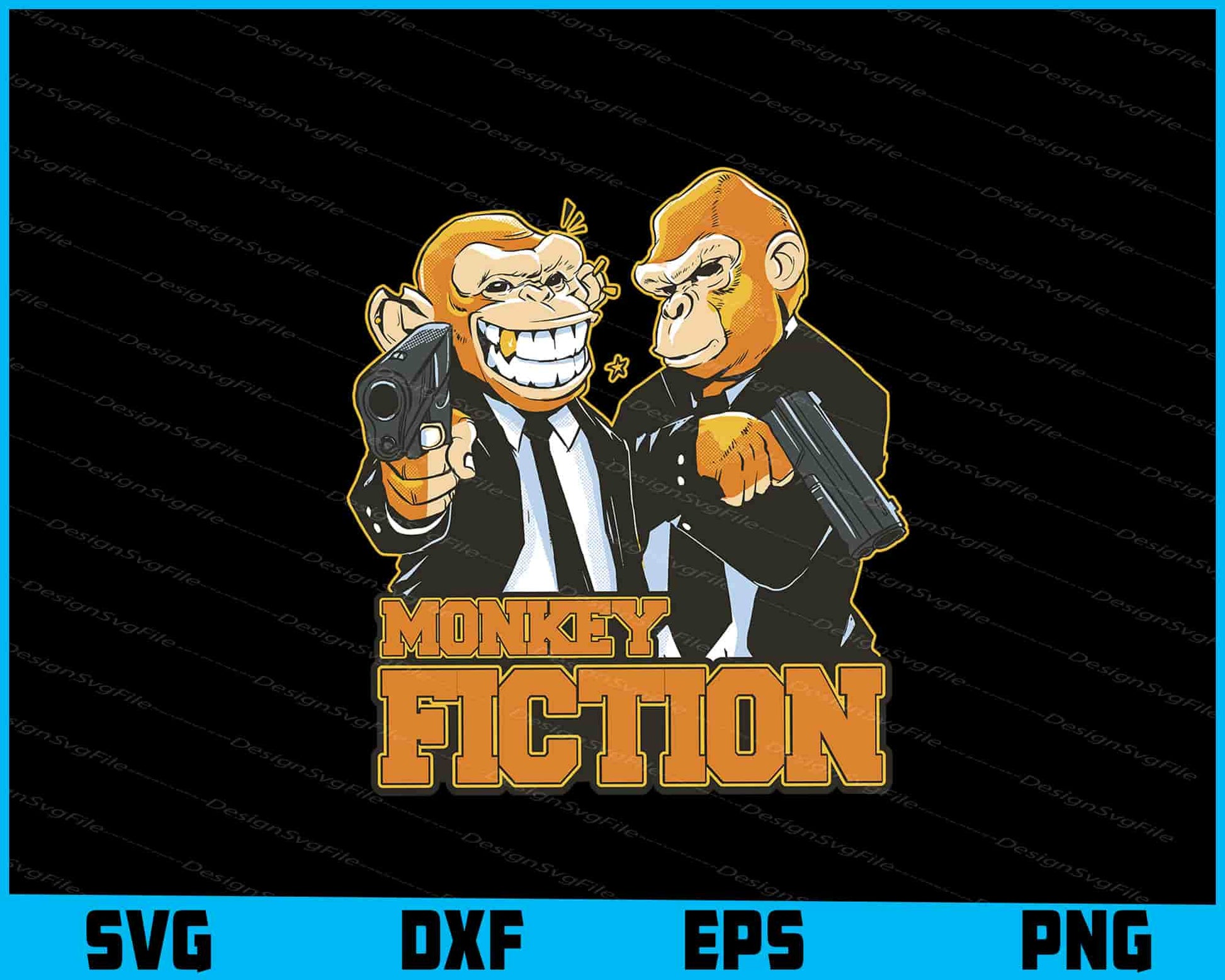 Monkey Fiction Parody SVG PNG Printable File  - Premium Cutting Files in SVG, PNG & EPS Formats - Premium SVG Cutting Files for Crafts