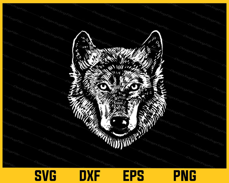 Monochrome Wolf Funny Svg Cutting Printable File