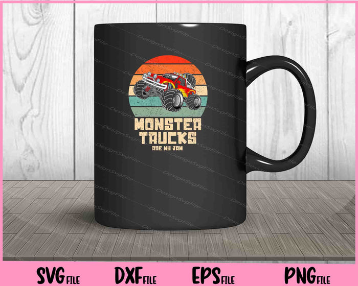 Monster Trucks Are My Jam - Cool Monster Truck Svg Cutting Printable Files  - Premium Cutting Files in SVG, PNG & EPS Formats - Premium SVG Cutting Files for Crafts