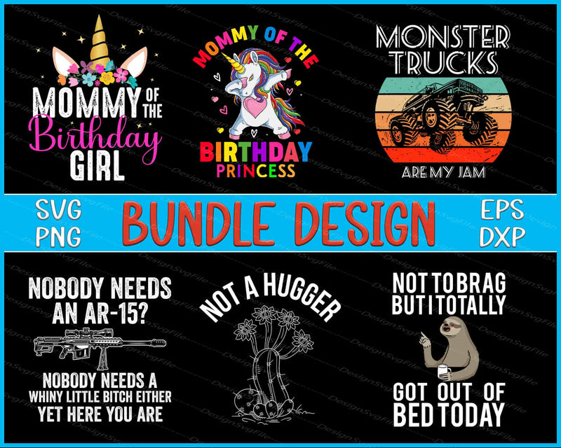 Collection of graphic designs with text and icons on a black background, featuring various phrases and images.