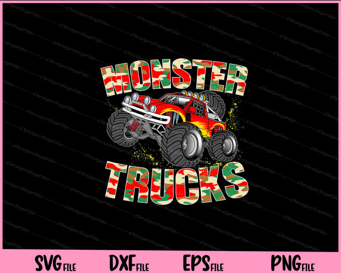 Monster Trucks Funny Camouflage Birthday Svg Cutting Printable Files  - Premium Cutting Files in SVG, PNG & EPS Formats - Premium SVG Cutting Files for Crafts