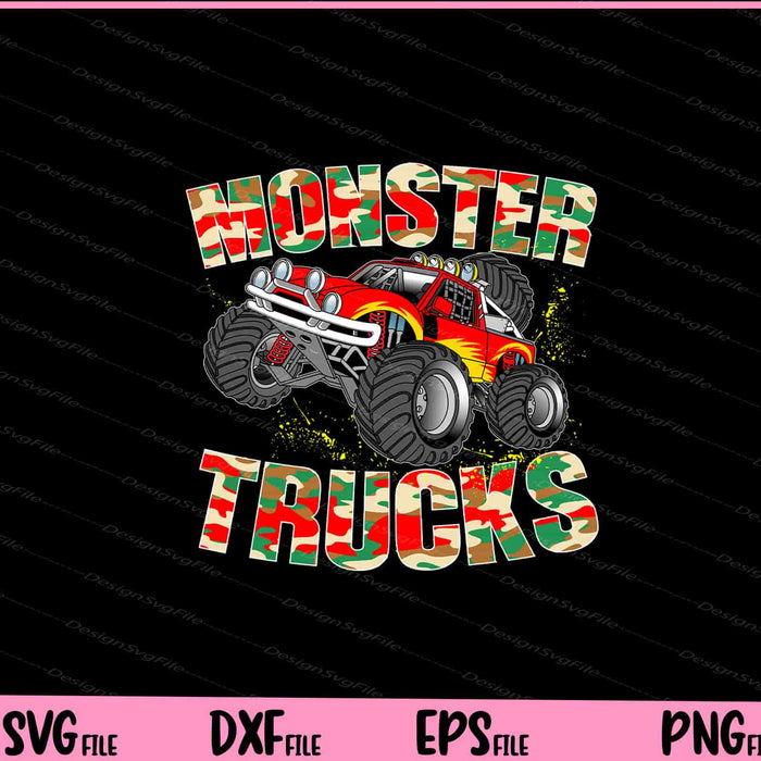 Monster Trucks Funny Camouflage Birthday Svg Cutting Printable Files  - Premium Cutting Files in SVG, PNG & EPS Formats - Premium SVG Cutting Files for Crafts