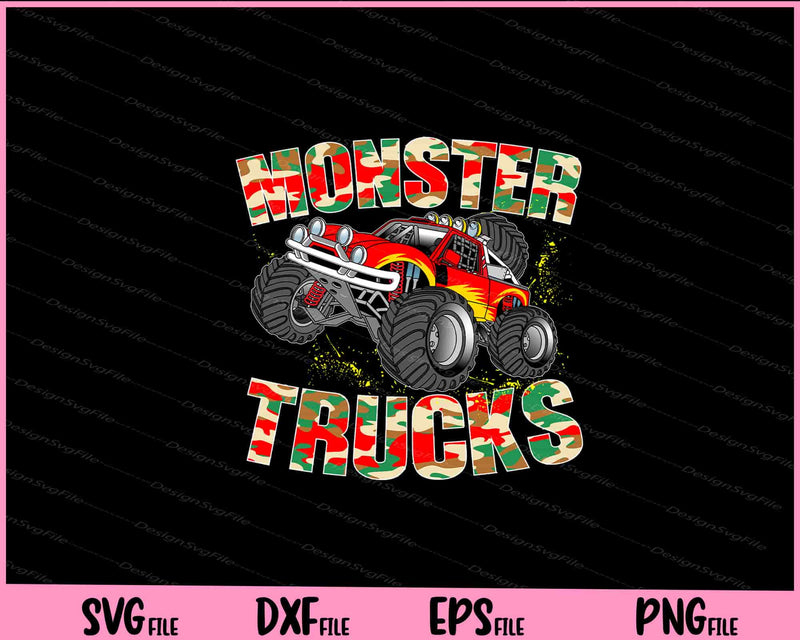 Monster Trucks Funny Camouflage Birthday Svg Cutting Printable Files  - Premium Cutting Files in SVG, PNG & EPS Formats - Premium SVG Cutting Files for Crafts