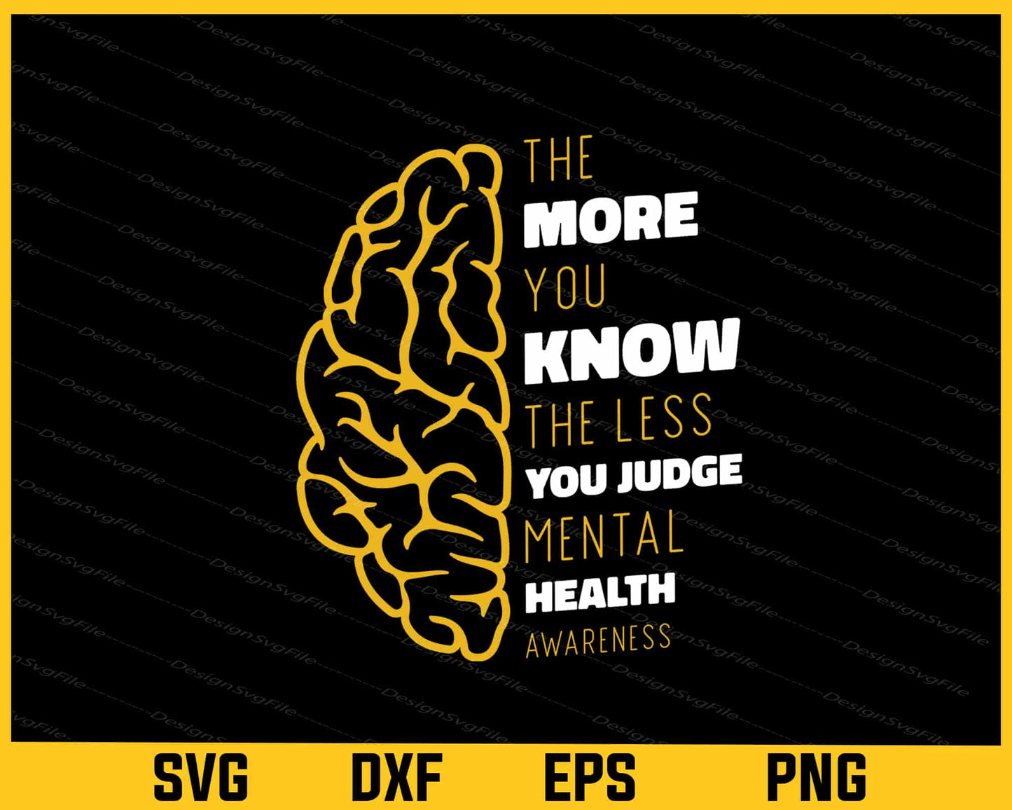 More You Know Less Mental Health Awareness Svg Cutting Printable File  - Premium Cutting Files in SVG, PNG & EPS Formats - Premium SVG Cutting Files for Crafts