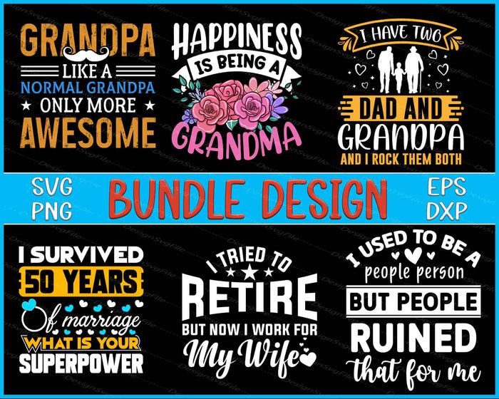 Collection of humorous and motivational quotes for Grandpa on a black background with text overlay.
