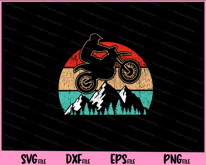 Motocross Vintage Bike Retro Svg Cutting Printable Files  - Premium Cutting Files in SVG, PNG & EPS Formats - Premium SVG Cutting Files for Crafts