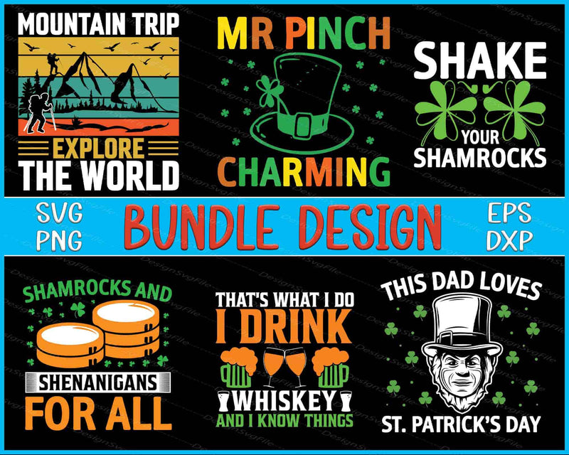 Mountain Bundle SVG St Patrick's Day PNG