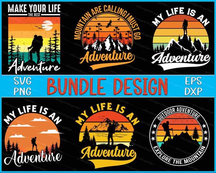 Mountain Bundle SVG, Aadventure PNG