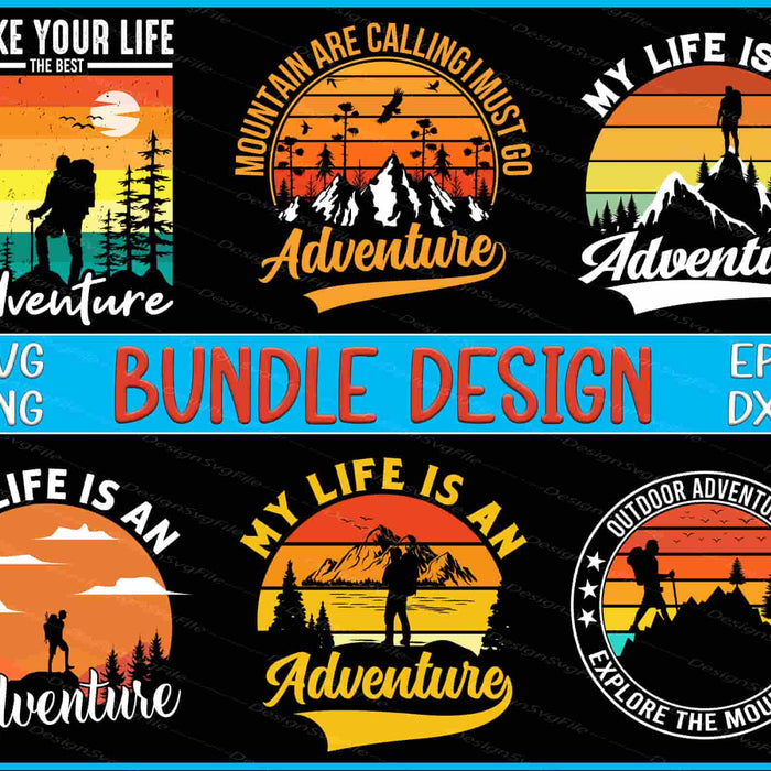 Mountain Bundle SVG, Aadventure PNG
