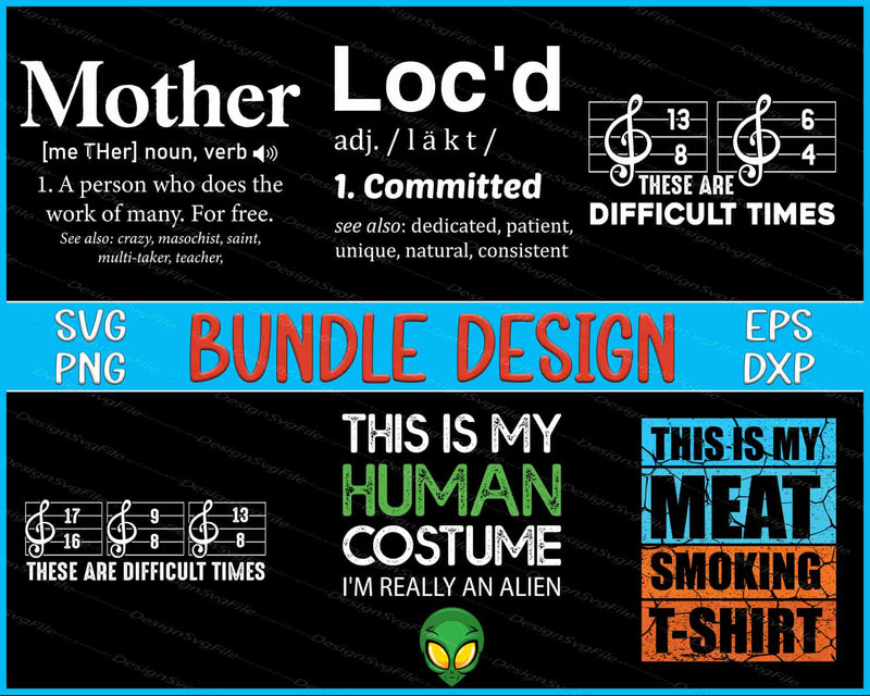 Collection of text-based graphics with definitions and phrases on a black background.