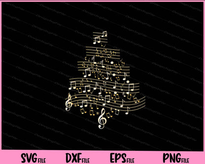 Music Christmas Tree Svg Cutting Printable Files  - Premium Cutting Files in SVG, PNG & EPS Formats - Premium SVG Cutting Files for Crafts