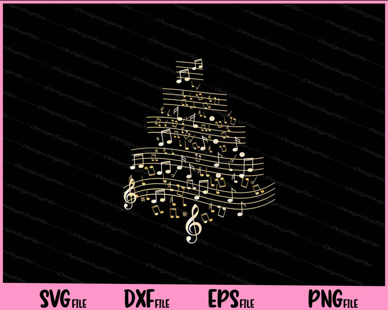 Music Christmas Tree Svg Cutting Printable Files  - Premium Cutting Files in SVG, PNG & EPS Formats - Premium SVG Cutting Files for Crafts