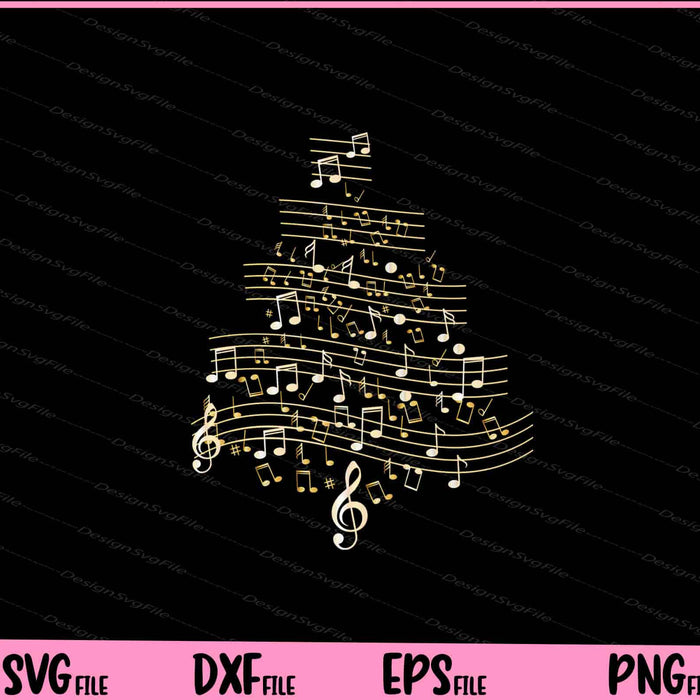 Music Christmas Tree Svg Cutting Printable Files  - Premium Cutting Files in SVG, PNG & EPS Formats - Premium SVG Cutting Files for Crafts