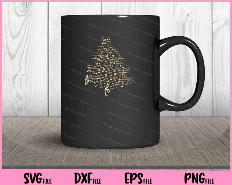 Music Christmas Tree Svg Cutting Printable Files  - Premium Cutting Files in SVG, PNG & EPS Formats - Premium SVG Cutting Files for Crafts