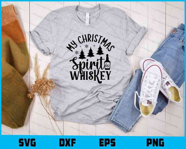 My Christmas Spirit Is Whiskey t shirt