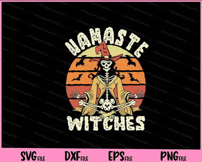 Namaste Witches skeleton Halloween Svg Cutting Printable Files  - Premium Cutting Files in SVG, PNG & EPS Formats - Premium SVG Cutting Files for Crafts