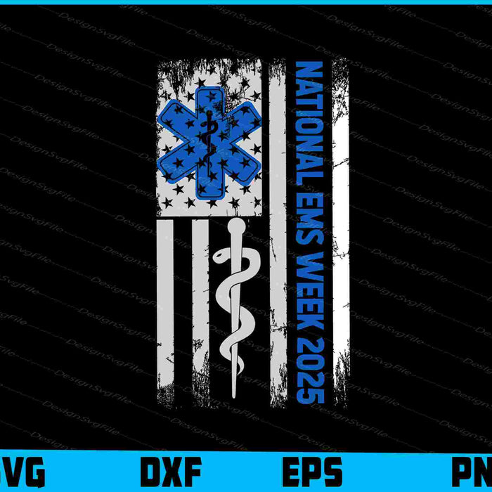 National EMS Week 2025 USA Flag SVG