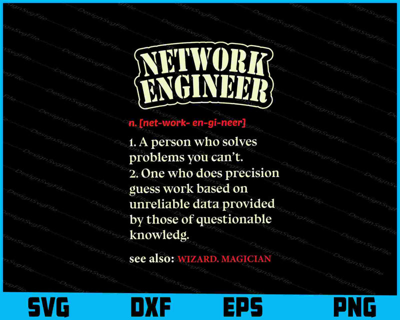 Network Engineer Gift Funny Dictionary Definition SVG