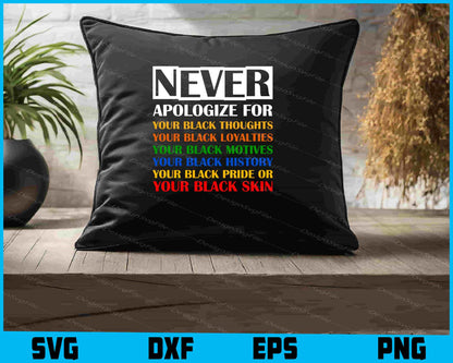 Never Apologize For Your Black Thoughts SVG