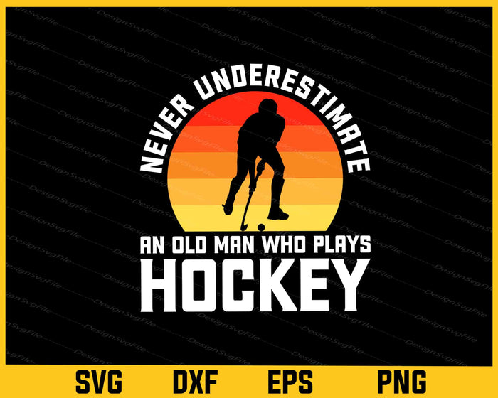 Collection of humorous hockey-themed designs with text and graphics on a black background.