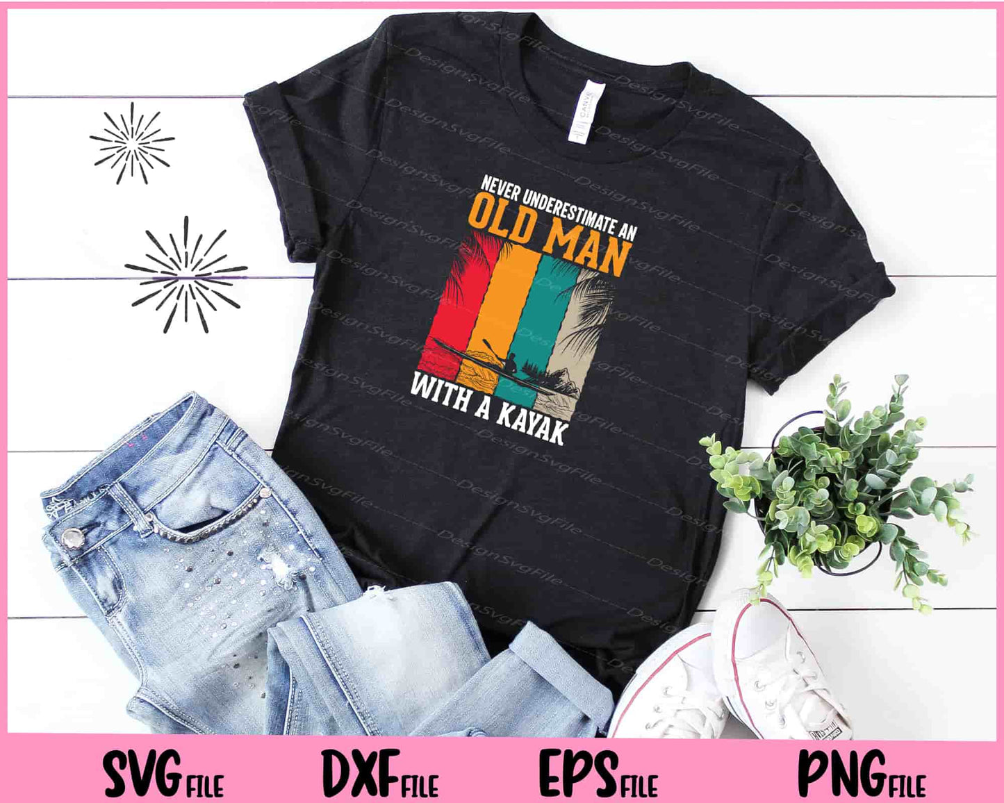 Never Underestimate An Old Man With A Kayak Svg Cutting Printable Files  - Premium Cutting Files in SVG, PNG & EPS Formats - Premium SVG Cutting Files for Crafts