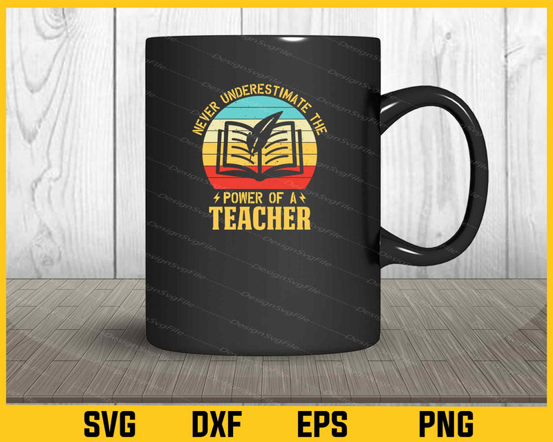 Never Underestimate Power Teacher mug