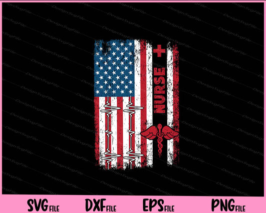 Nurse American Flag Shirt ICU EMS RN USA Patriotic Svg Cutting Printable File  - Premium Cutting Files in SVG, PNG & EPS Formats - Premium SVG Cutting Files for Crafts