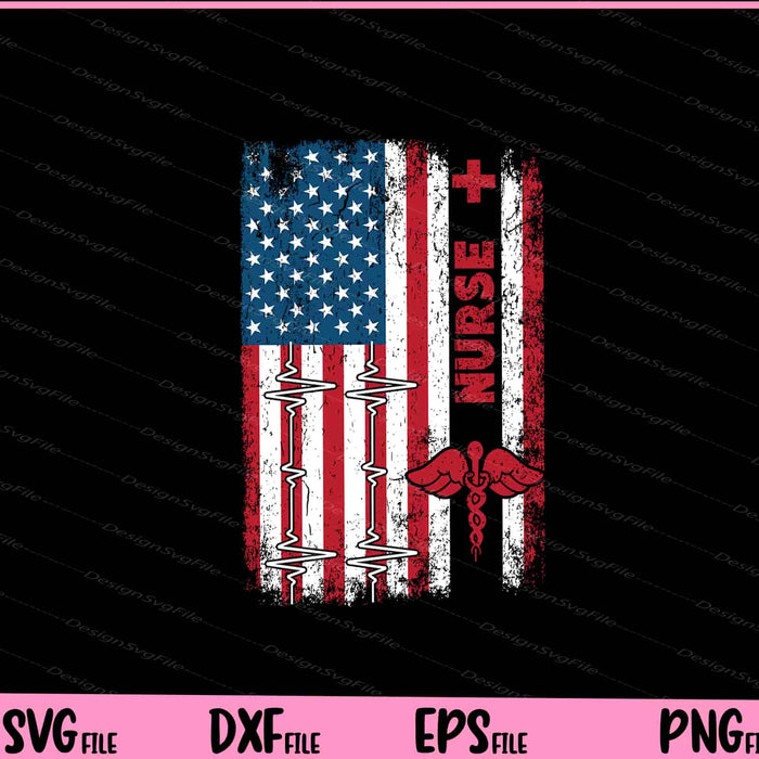 Nurse American Flag Shirt ICU EMS RN USA Patriotic Svg Cutting Printable File  - Premium Cutting Files in SVG, PNG & EPS Formats - Premium SVG Cutting Files for Crafts