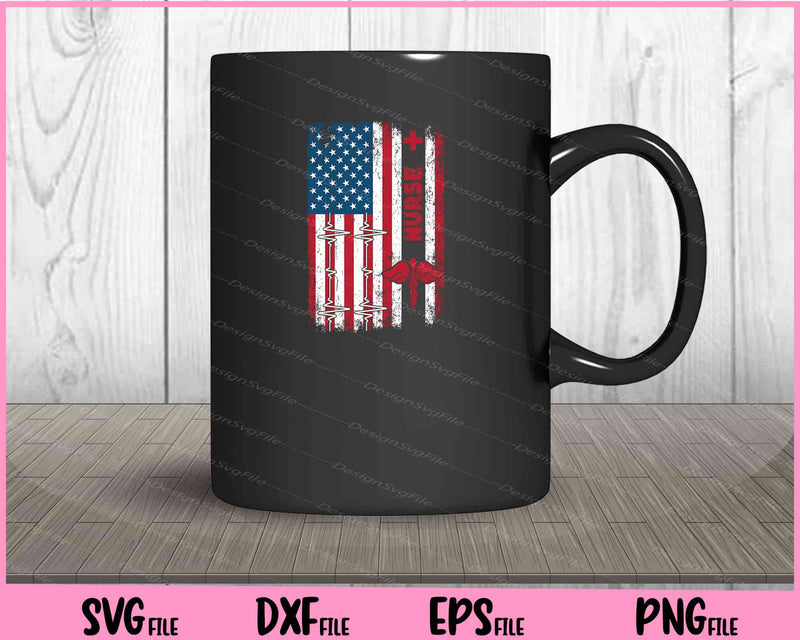 Nurse American Flag Shirt ICU EMS RN USA Patriotic mug