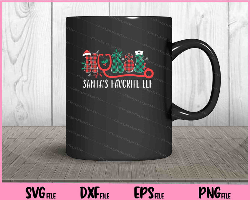 Nurse Santa's Favorite Elf Christmas mug