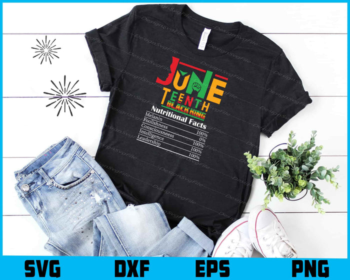 Nutritional Facts Juneteenth 1865 Black King Black Queen SVG