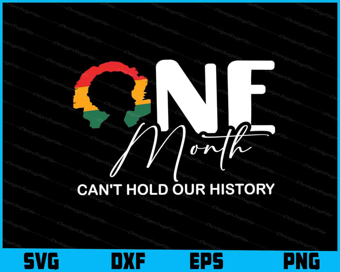 One Month Can't Hold Our History SVG, Black History PNG