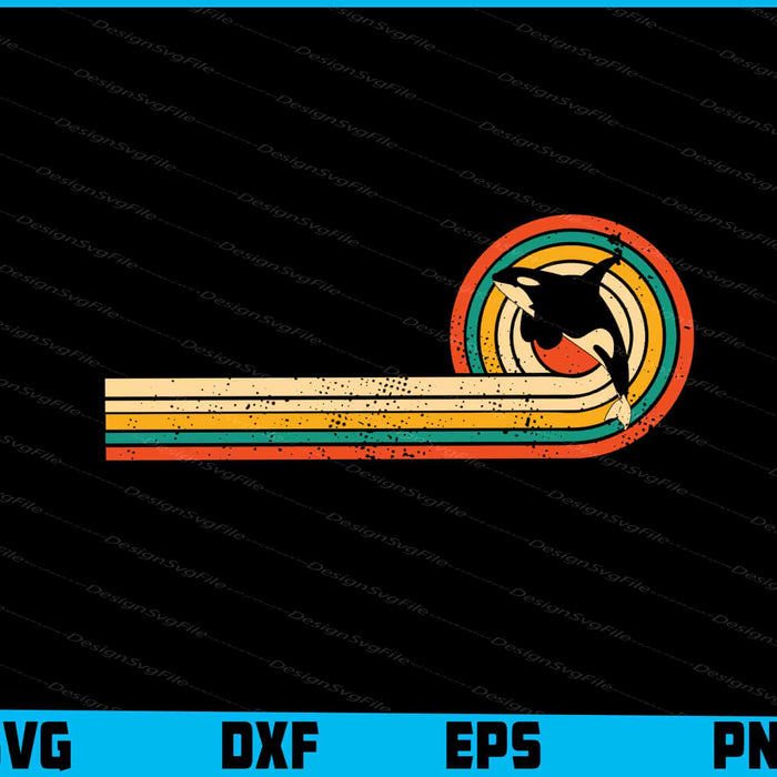 Orca Shirt Retro Style Killer Whale SVG
