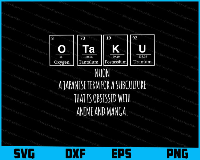 Otaku Definition Japanese Anime & Manga Lover Funny SVG