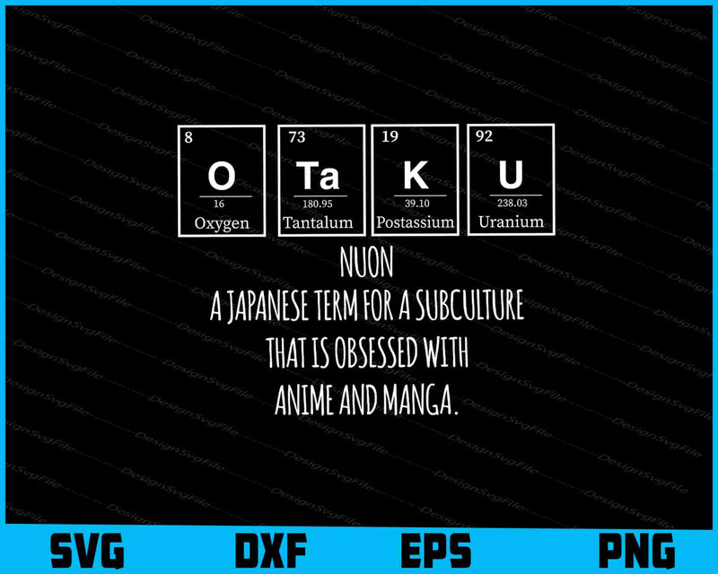 Otaku Definition Japanese Anime & Manga Lover Funny SVG