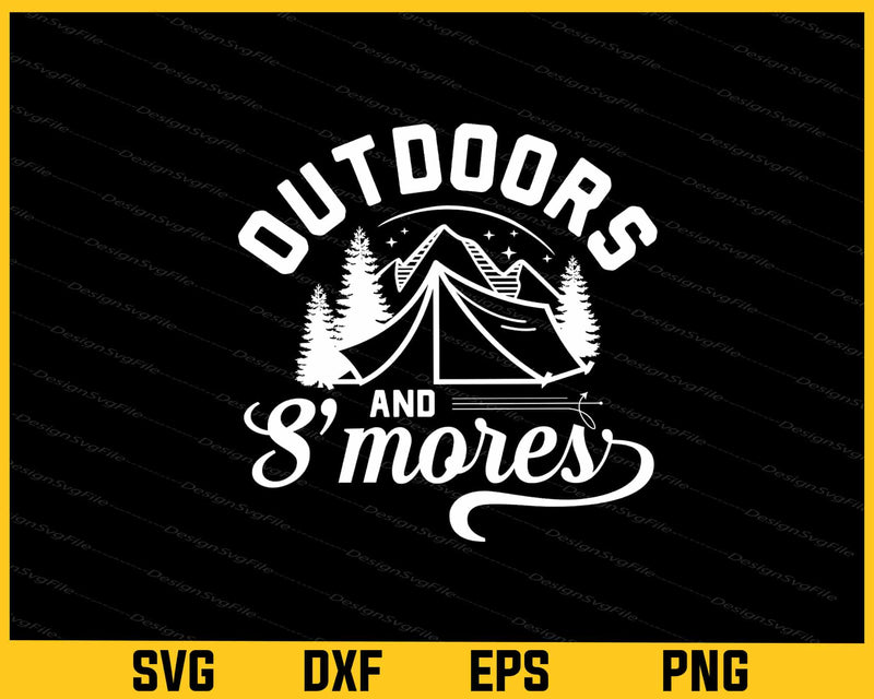 Outdoors Smores Camping Svg Cutting Printable File