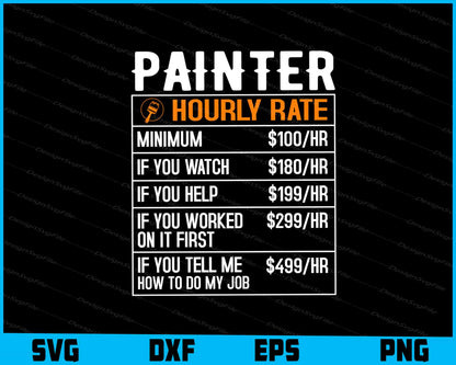 Painter Hourly Rate Nutrition Facts SVG