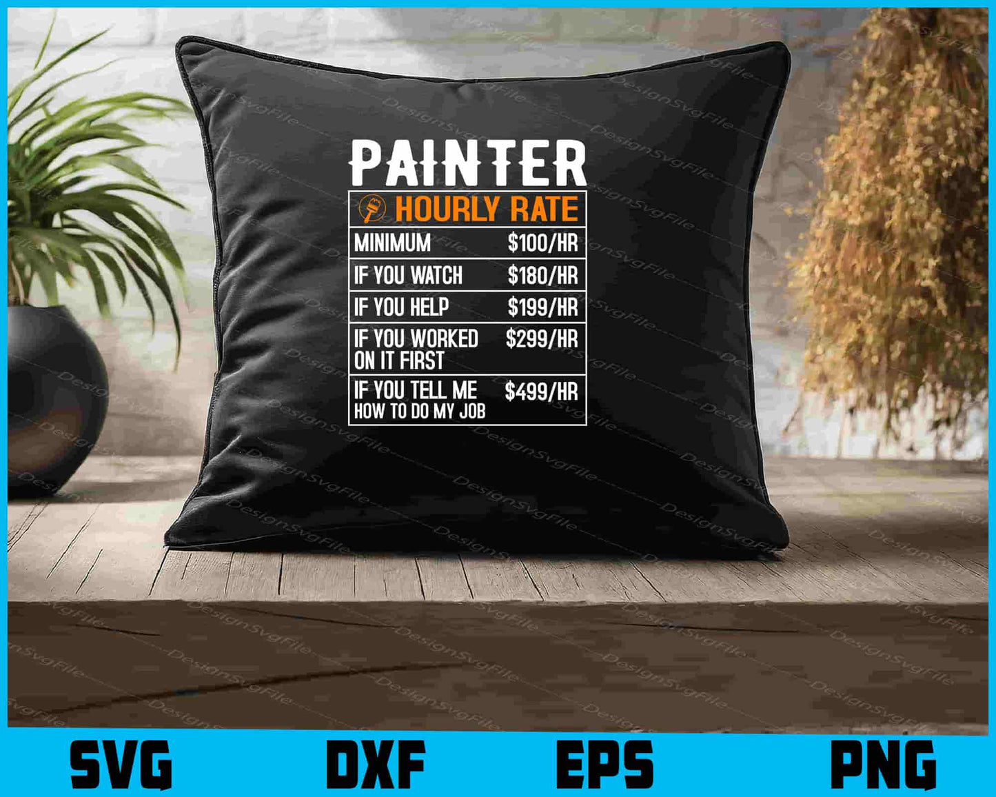 Painter Hourly Rate Nutrition Facts SVG