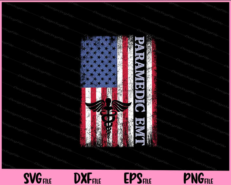 Paramedic EMT Vintage US Flag Emergency svg