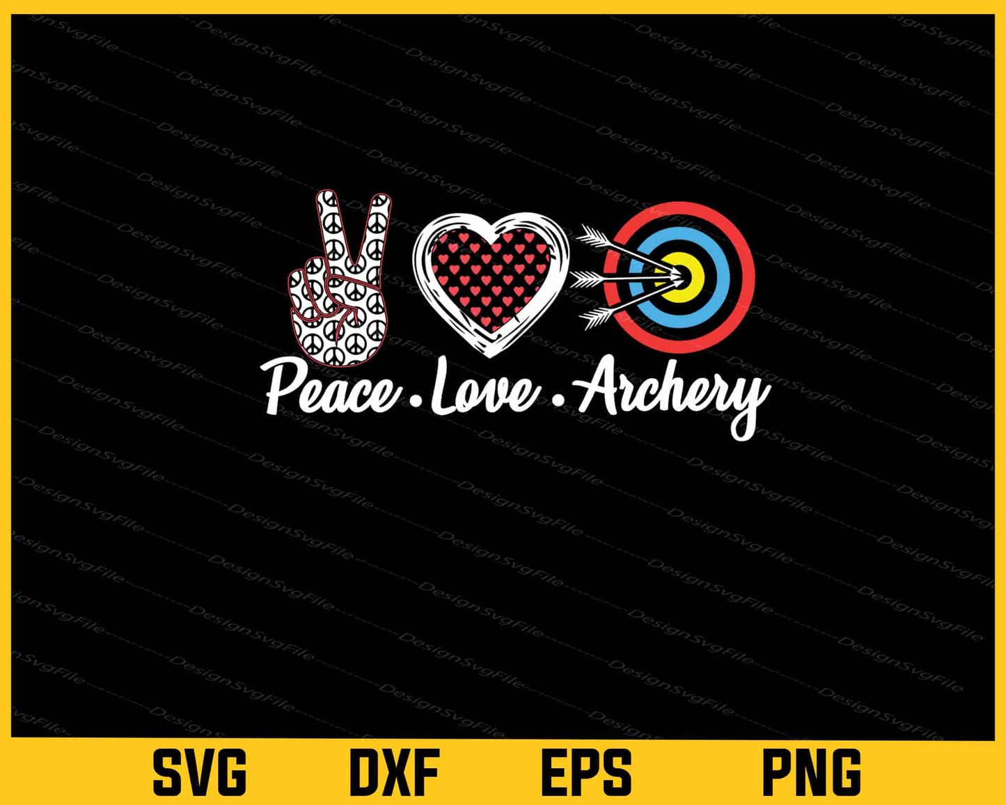 Peace Love Archery Svg Cutting Printable File  - Premium Cutting Files in SVG, PNG & EPS Formats - Premium SVG Cutting Files for Crafts